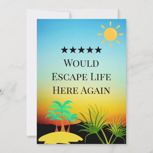 5 Star Rental Host Review Editable Guest Sunset Bedankkaart (Voorkant)