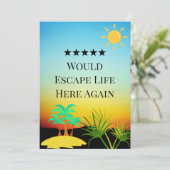 5 Star Rental Host Review Editable Guest Sunset  Bedankkaart (Staand voorkant)