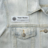5 Star Silver Text Professional Name Tag (In situ)