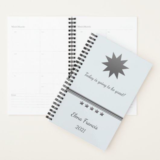 5 Star Silver Text Professional Notitieboek (Display)