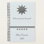 5 Star Silver Text Professional Notitieboek (Voorkant)