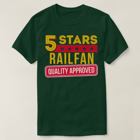 5 Stars Railfan Train Buff Railway Enthusiast T-shirt (Design voorkant)