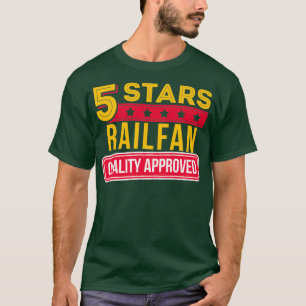 5 Stars Railfan Train Buff Railway Enthusiast T-shirt