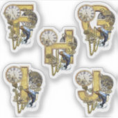5 Steampunk F G H E J Sculpture Sticker (Voorkant)