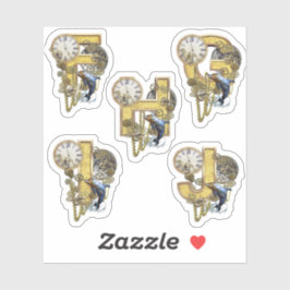 5 Steampunk F G H E J Sculpture Sticker