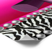 5 Stephanie Banner Roze Zebra Luipaard Poster (Hoek)