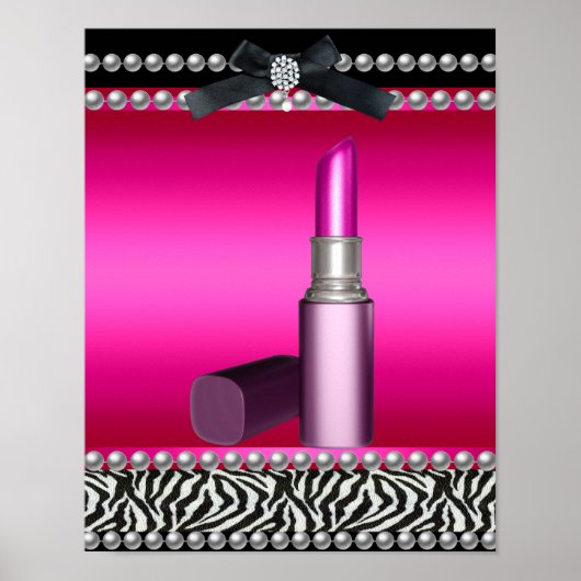 5 Stephanie Banner Roze Zebra Luipaard Poster (Voorkant)