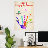 5 Steps To Managing Big Emotions Poster (Thuiskantoor)