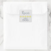 5 ster gewaardeerde hond vierkante sticker (Tas)