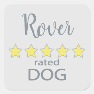 5 ster gewaardeerde hond vierkante sticker
