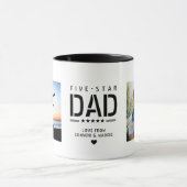 5 STER PAPA Modern Coole 2 Foto Vaderdag Mok (Midden)