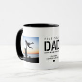 5 STER PAPA Modern Coole 2 Foto Vaderdag Mok (Voorkant links)