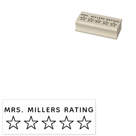 5 Ster Rating Review Book Teacher Rubberstempel (Gestempeld)