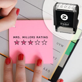 5 Ster Rating Review Book Teacher Zelfinktende Stempel