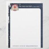 5 sterkreeft met vorkmes chalkboard chef catering gepersonaliseerd briefhoofd (Voorkant / Achterkant)