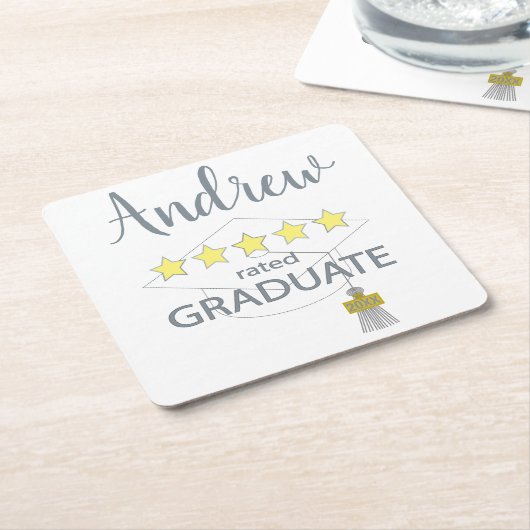 5 sterren Afstuderen Kartonnen Onderzetters (Schuin)