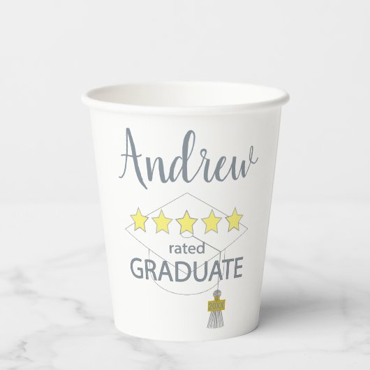 5 sterren Afstuderen Papieren Bekers (Achterkant)