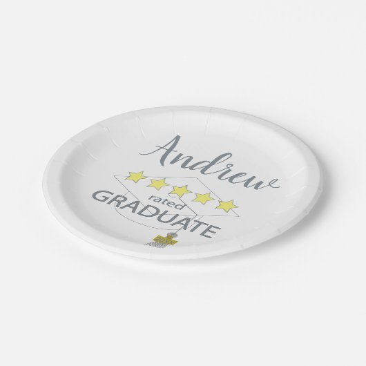 5 sterren Afstuderen Papieren Bordje (Gekanteld)