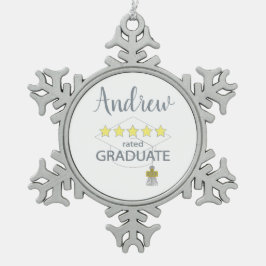 5 sterren Afstuderen Tin Sneeuwvlok Ornament