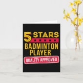 5 Sterren Badminton Speler - Grappig Racquet Sport Kaart (Gele Bloem)
