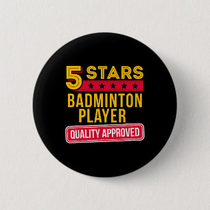 5 Sterren Badminton Speler - Grappig Racquet Sport Ronde Button 5,7 Cm