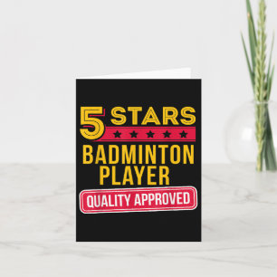 5 sterren badmintonspeler - Grappige Racquet Sport Kaart