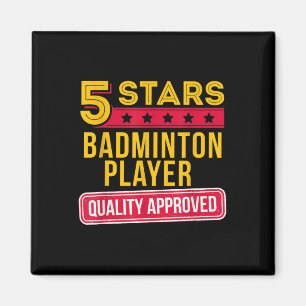 5 sterren badmintonspeler - Grappige Racquet Sport Magneet
