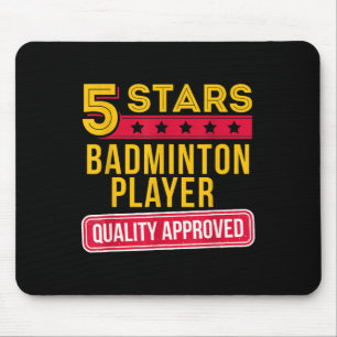 5 sterren badmintonspeler - Grappige Racquet Sport Muismat