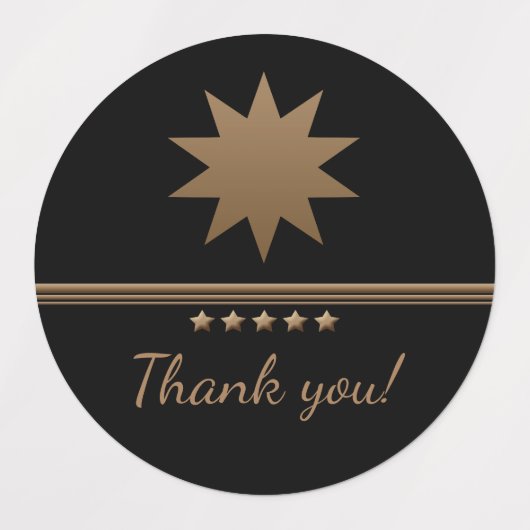 5 sterren geborsteld goud zwart professioneel labels (Design 2)