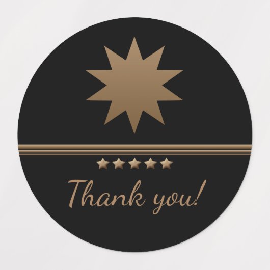 5 sterren geborsteld goud zwart professioneel labels (Design 1)