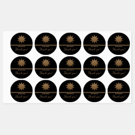 5 sterren geborsteld goud zwart professioneel labels