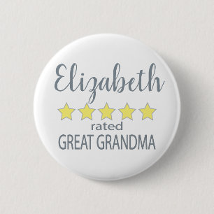 5 sterren gewaardeerd grote oma ronde button 5,7 cm