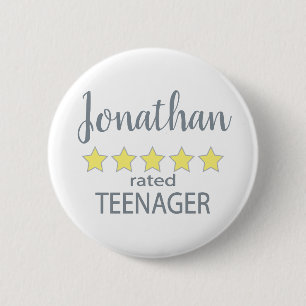 5 sterren gewaardeerde tiener ronde button 5,7 cm