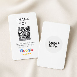 5-sterren Google Review Met Bedankt en QR-code Visitekaartje