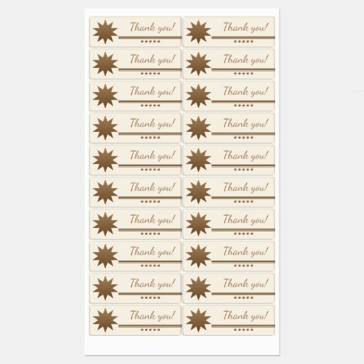 5 sterren gouden tekst dank je wel waterdichte lab labels (Vel)