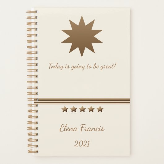 5 sterren in geborsteld goud & Cream Professional Planner (Voorkant)
