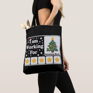 5 sterren kerstboom am werkt voor kerstvakantie tote bag