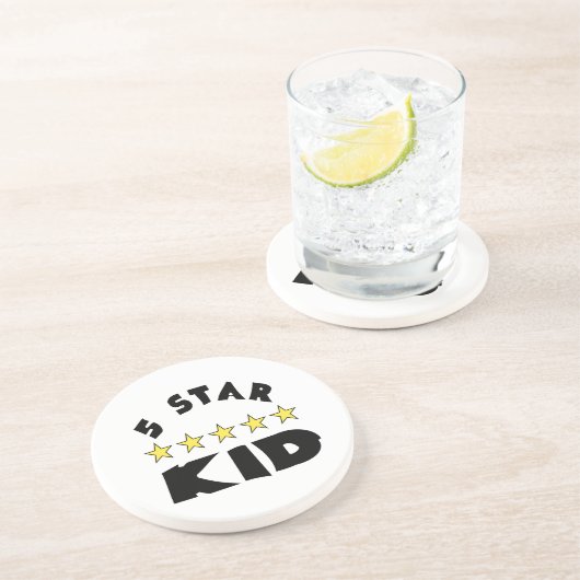 5 sterren Kind Zandsteen Onderzetter (Zijkant)