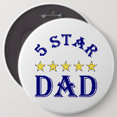 5 Sterren Papa Ronde Button 6,0 Cm (Voorkant /achterkant)