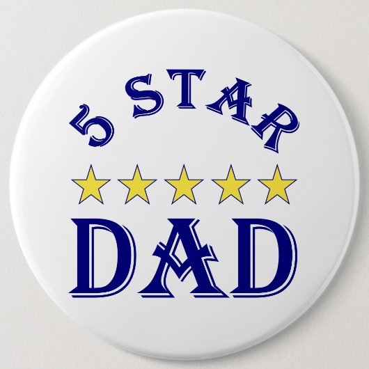 5 Sterren Papa Ronde Button 6,0 Cm (Voorkant)