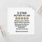 5 sterren schoonmoeder kaart (Voorkant / Achterkant in situ)