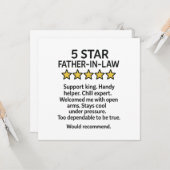 5 sterren schoonvader  kaart (Voorkant / Achterkant in situ)