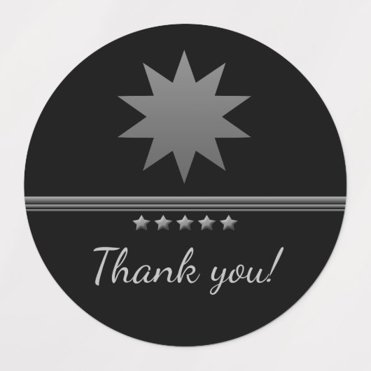 5 sterren Silver Text Black Professional Labels (Design 1)