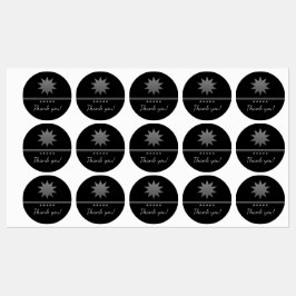 5 sterren Silver Text Black Professional Labels
