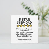 5 sterren Step-Dad Kaart (Staand voorkant)