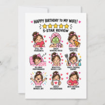 5-sterren verjaardagskaart voor vrouw Funny Huweli