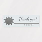 5 sterren zilveren tekst professionele bedankje labels (Design 2)