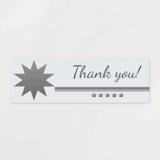 5 sterren zilveren tekst professionele bedankje labels (Design 1)