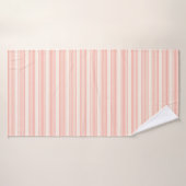 5-streepjespatroon koraal en beige badhanddoek (Badhanddoek)