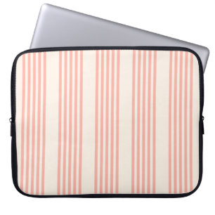5-streepjespatroon koraal en beige laptop sleeve